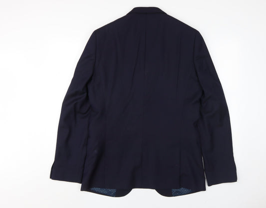 T.M. Lewin Men's Blue Slim Fit Suit Jacket 40L