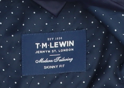 T.M. Lewin Men's Blue Slim Fit Suit Jacket 40L