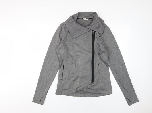 Head Women's Grey Biker Jacket - Size S, Casual Style