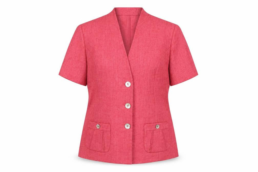 Eastex Women's Red Blazer Jacket Size 14 Short Sleeve