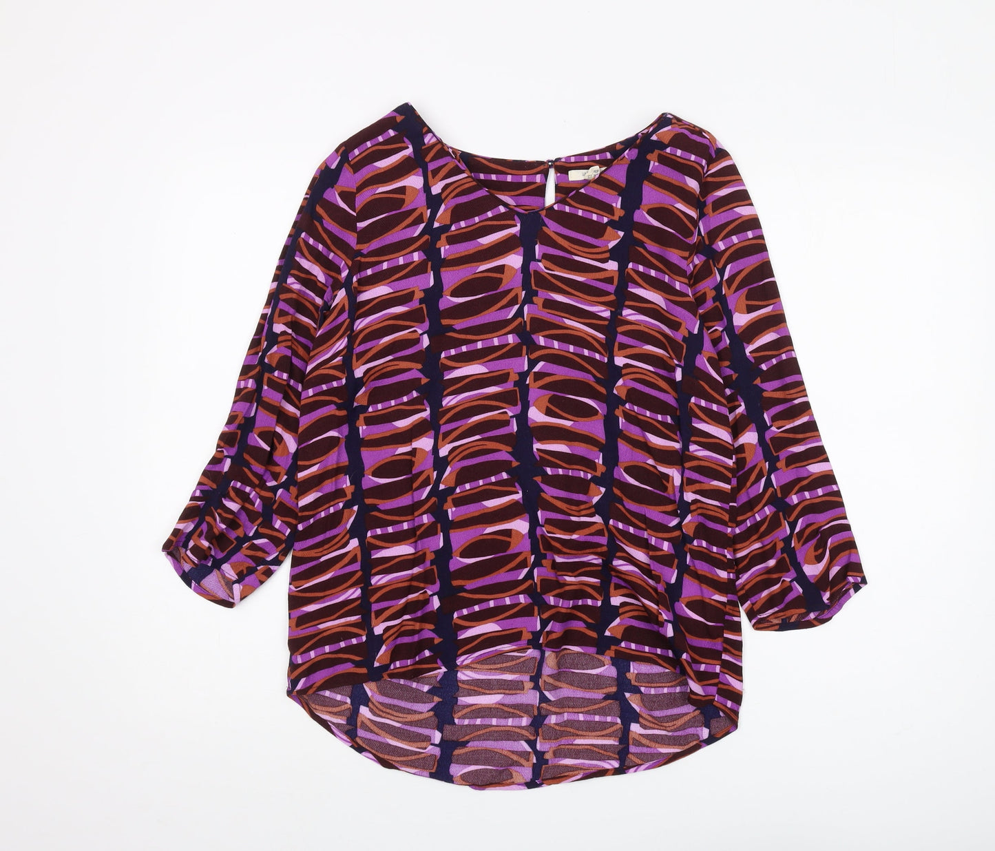 White Stuff Women's Purple Blouse, Size 12, 3/4 Sleeve