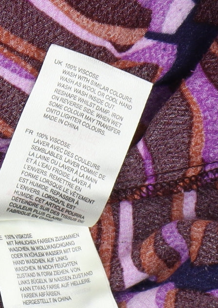 White Stuff Women's Purple Blouse, Size 12, 3/4 Sleeve