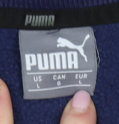 Puma Men's Blue Pullover Sweatshirt L Crew Neck