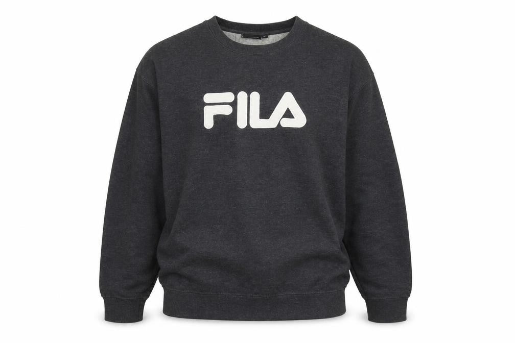 Mens UK L Regular FILA Black Pullover Sweatshirt