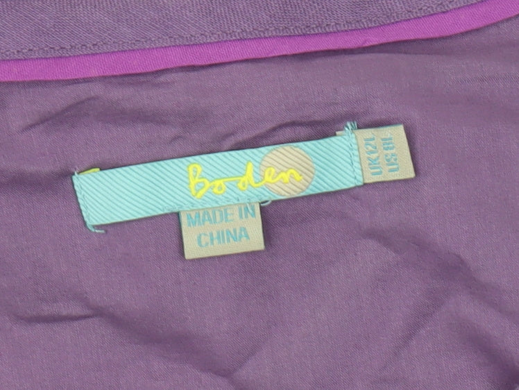 Boden Women’s Purple Shift Dress - Size 12, Linen, Casual