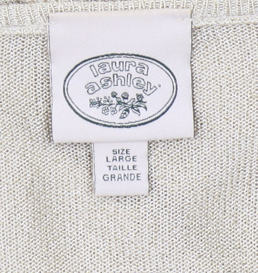 Laura Ashley Women's Beige Cardigan L - Elegant & Lightweight