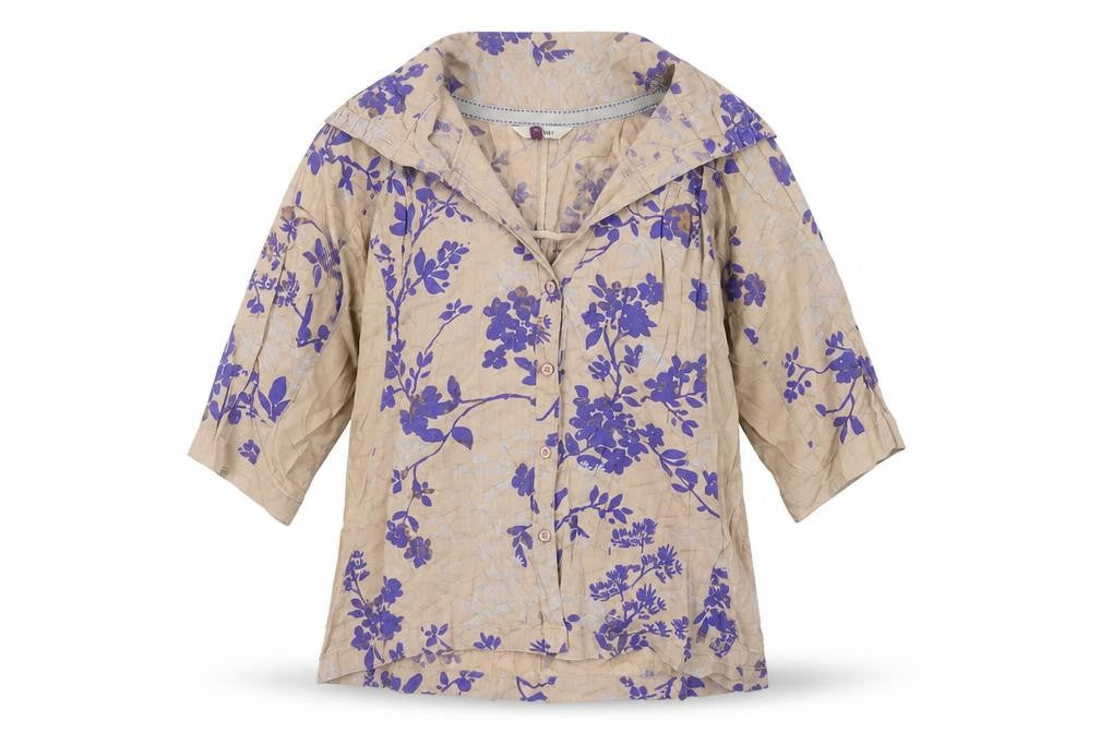 FatFace Women Beige Floral Blouse Tunic Size 10