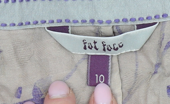 Fat Face Women Beige Floral Blouse Tunic Size 10