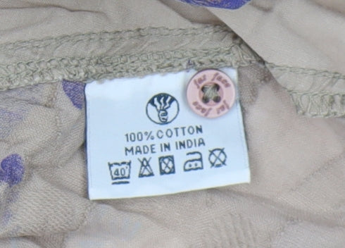 Fat Face Women Beige Floral Blouse Tunic Size 10