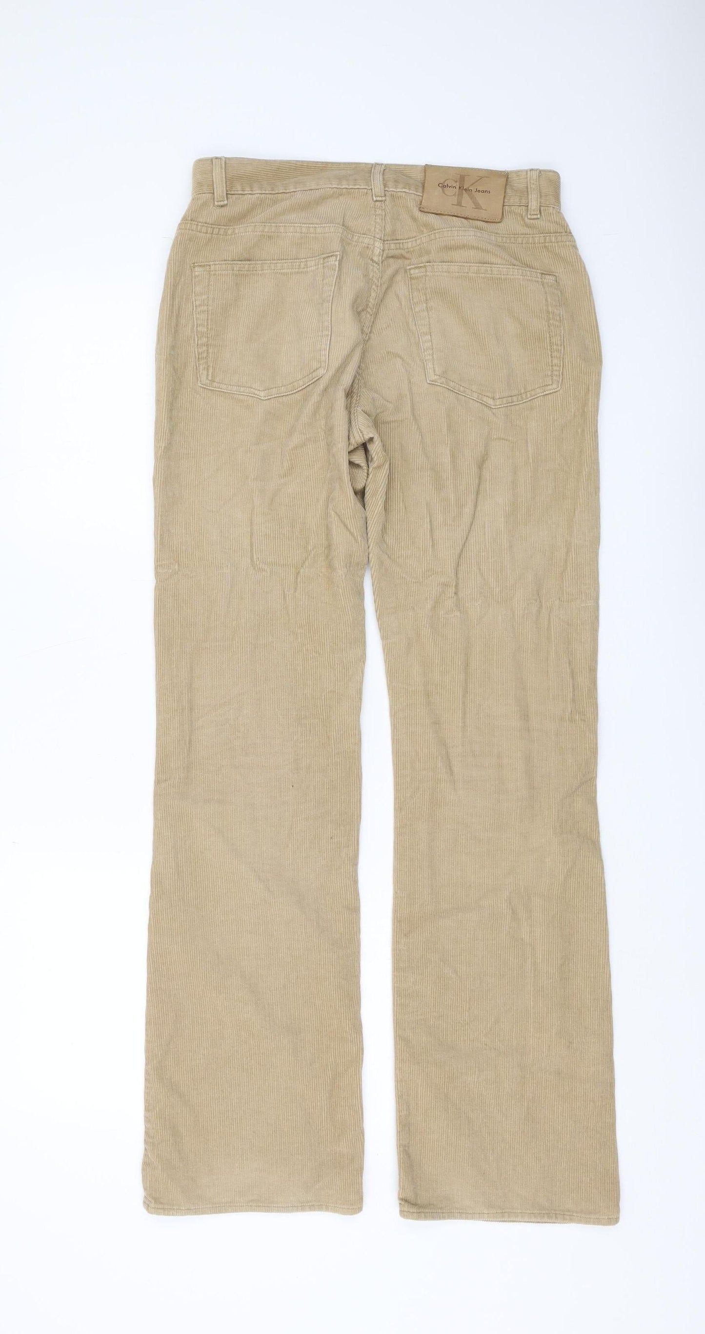 Calvin Klein Men's Beige Corduroy Trousers Size 29