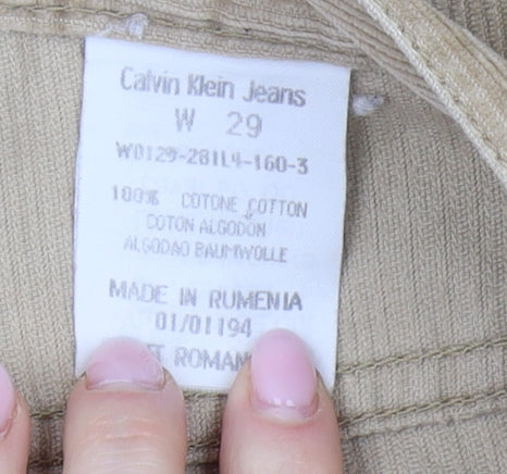 Calvin Klein Men's Beige Corduroy Trousers Size 29