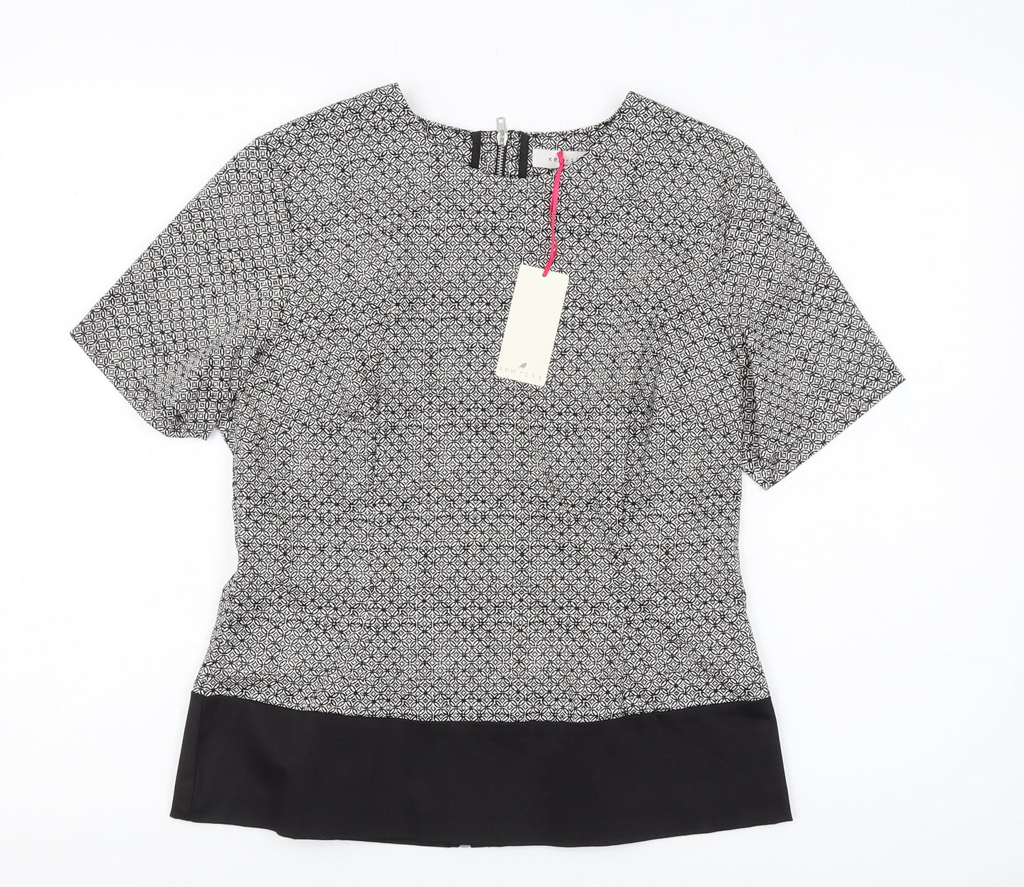 KEW Women's Black Geometric Blouse Medium