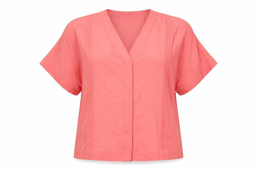 Womens UK Size 8 Jaeger Pink Lyocell Blouse