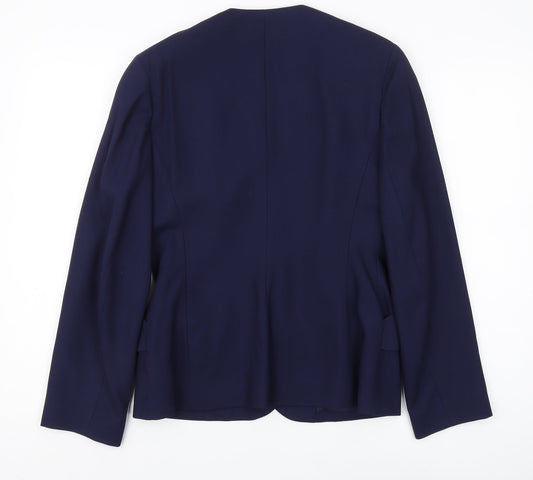 Laura Ashley Women's Blue Wool Blazer Size 10