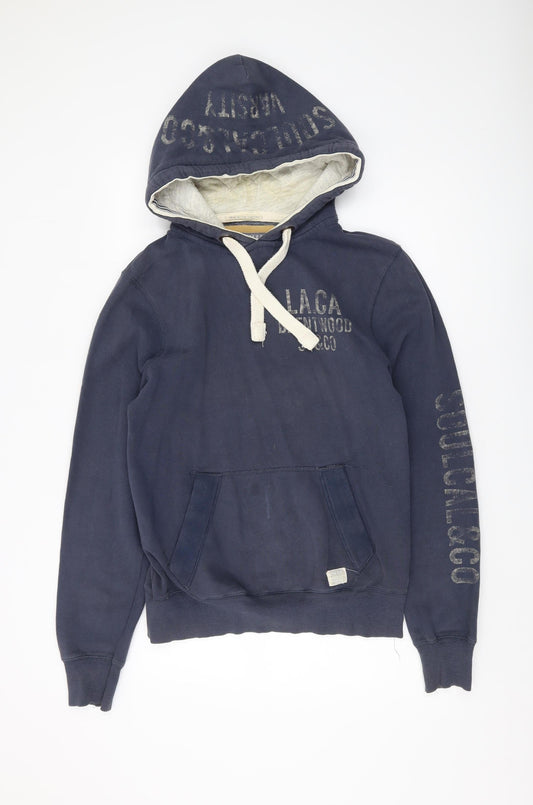 SoulCal & Co Men's Blue Hoodie S Pullover Logo