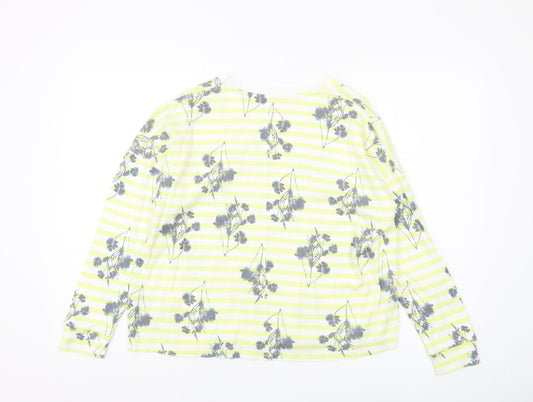 White Stuff Women's Striped Floral T-Shirt, Size 10