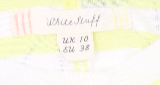 White Stuff Women's Striped Floral T-Shirt, Size 10