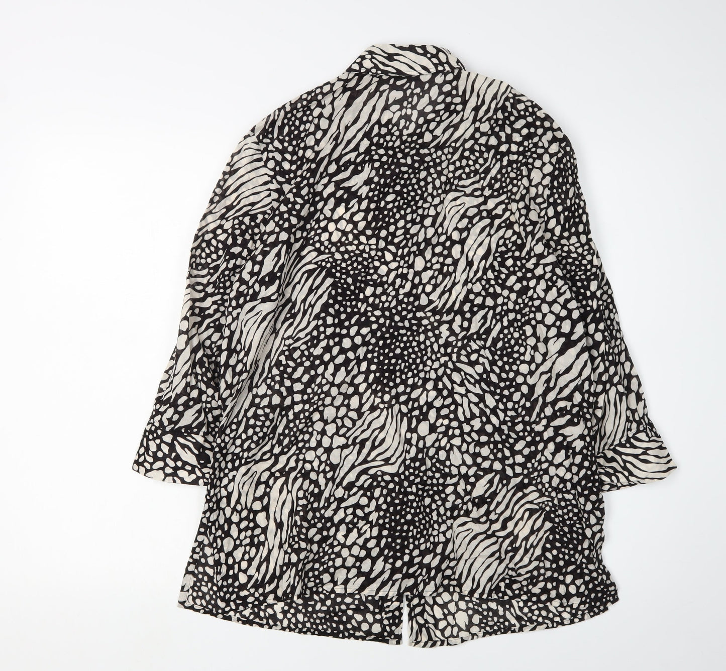 Marks and Spencer Women's Black Animal Print Button-Up