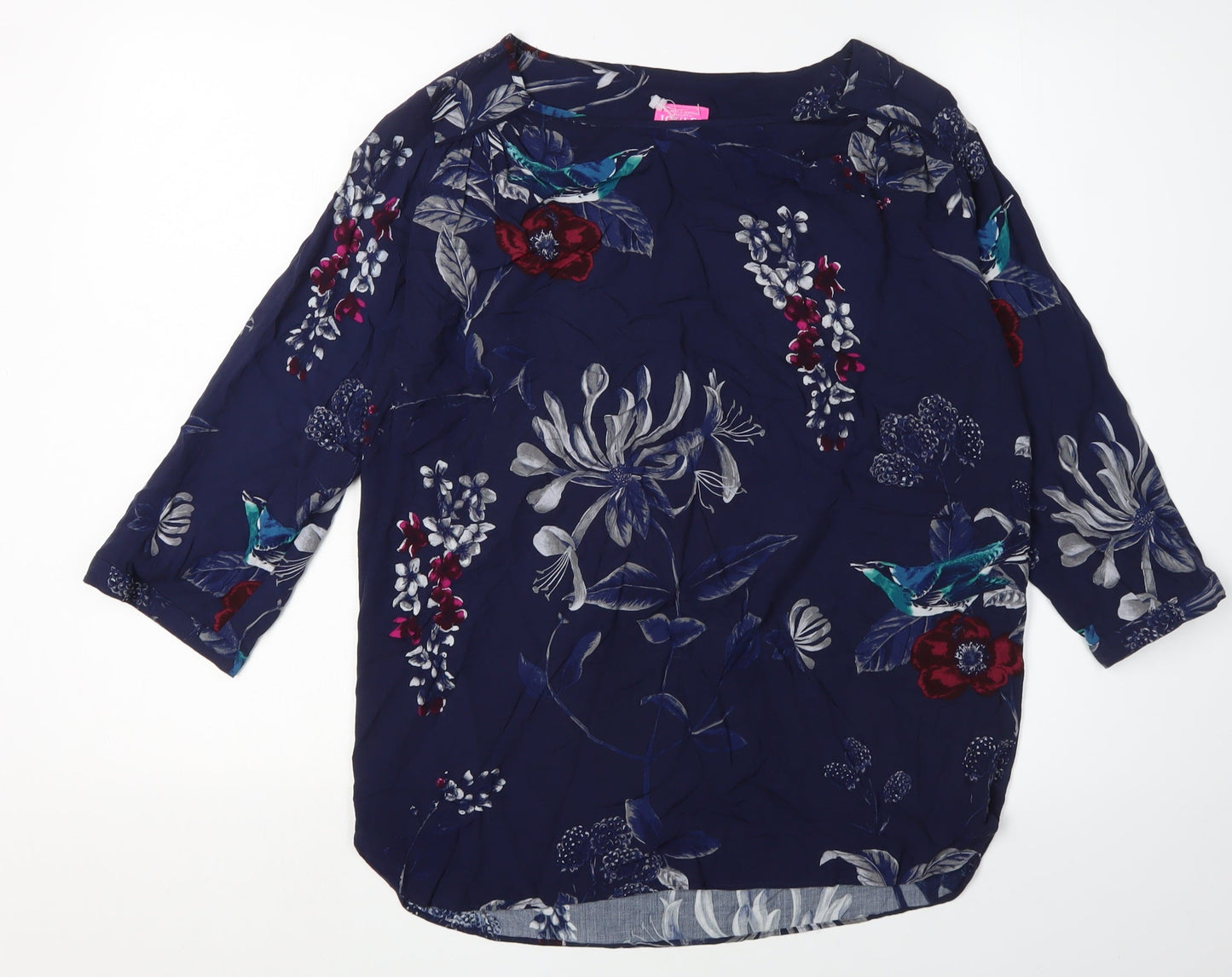 Joules Women's Blue Floral Tunic Blouse Size 4