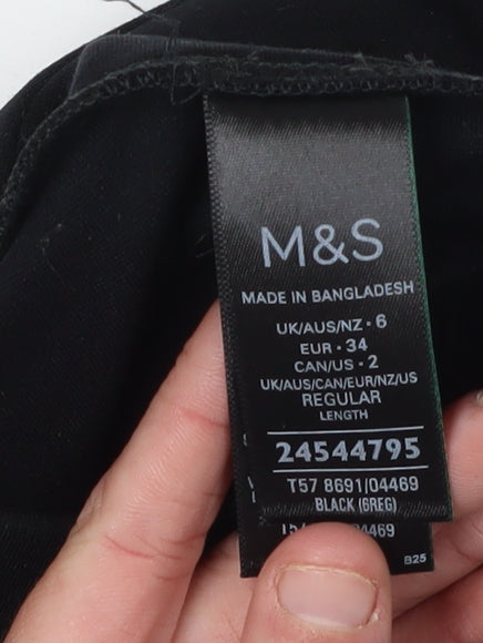 Marks and Spencer Black Ankle Trousers, Size 6, Women's