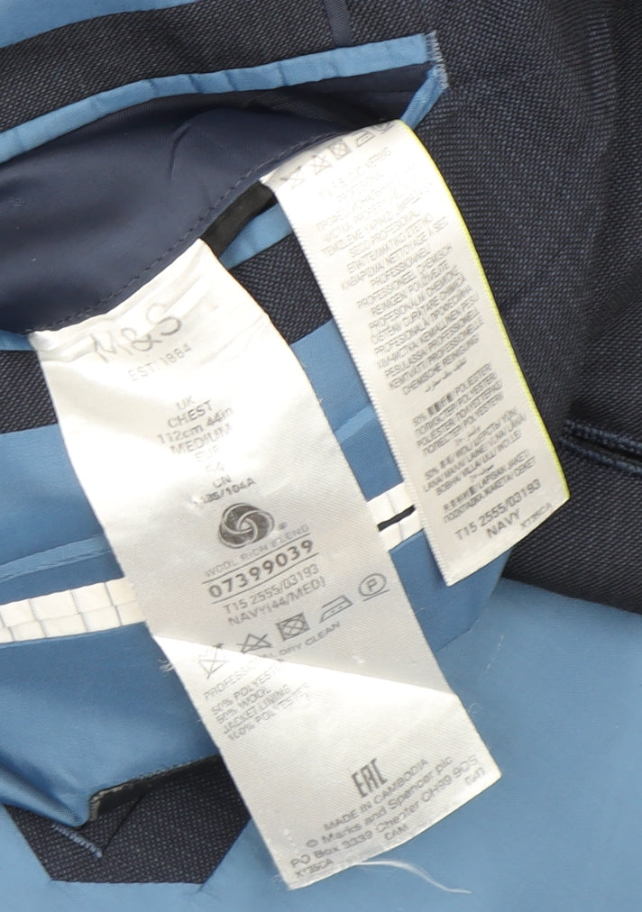 Marks and Spencer Men's Blue Jacket Blazer - 44R