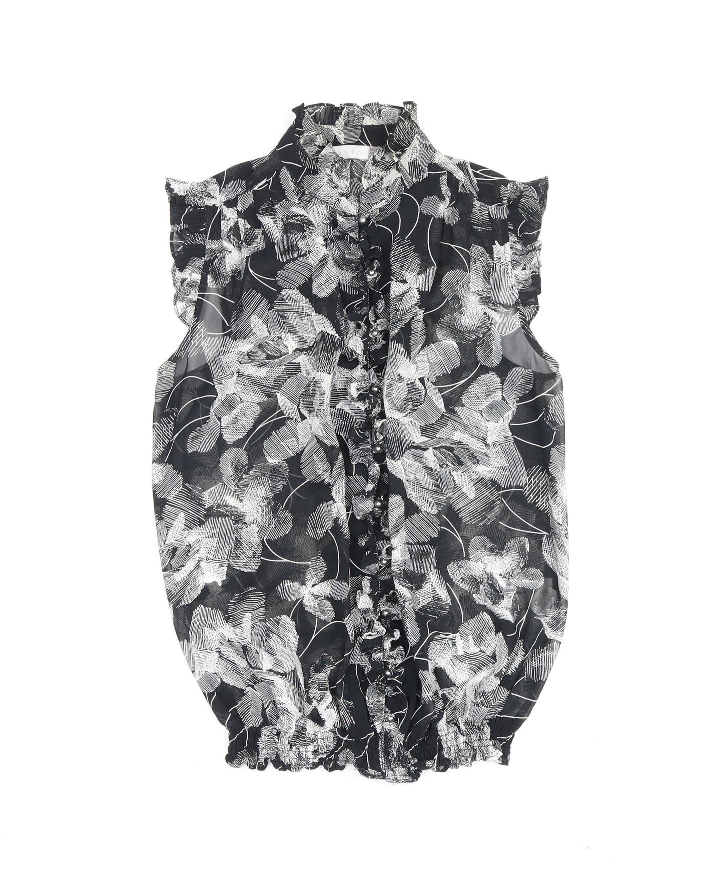 Koton Women's Black Floral Sleeveless Blouse Size 10