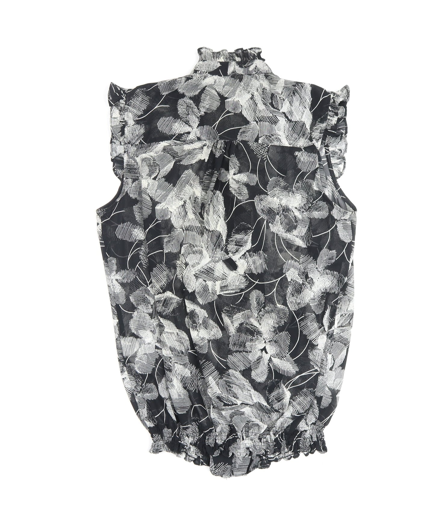 Koton Women's Black Floral Sleeveless Blouse Size 10