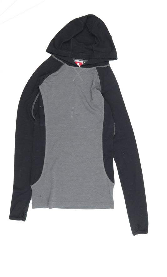 TOG24 Unisex Black Grey Pullover Hoodie S