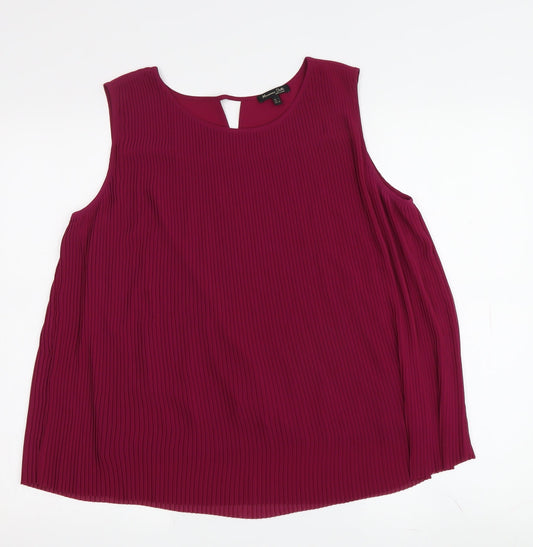 Massimo Dutti Women's Purple Blouse Size 14 Round Neck