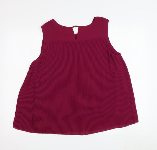 Massimo Dutti Women's Purple Blouse Size 14 Round Neck