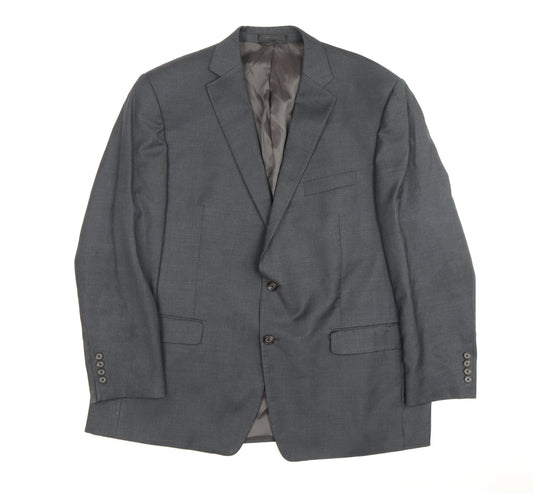 Ralph Lauren Men's Grey Blazer Wool Single-Breasted 48R