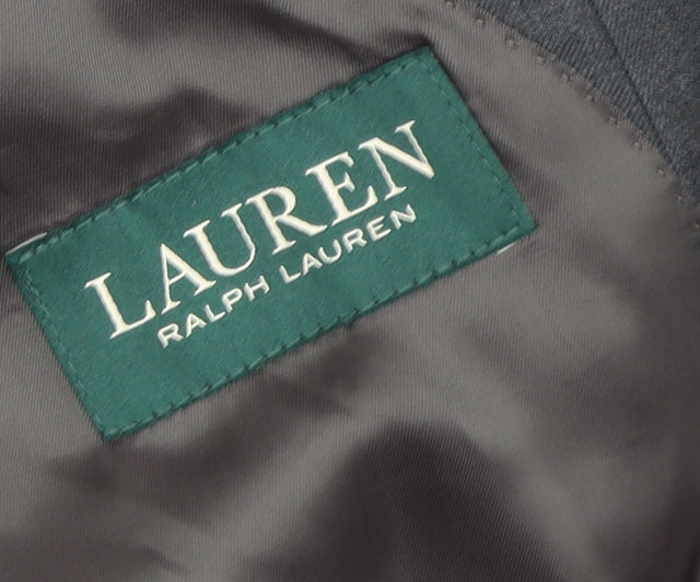 Ralph Lauren Men's Grey Blazer Wool Single-Breasted 48R