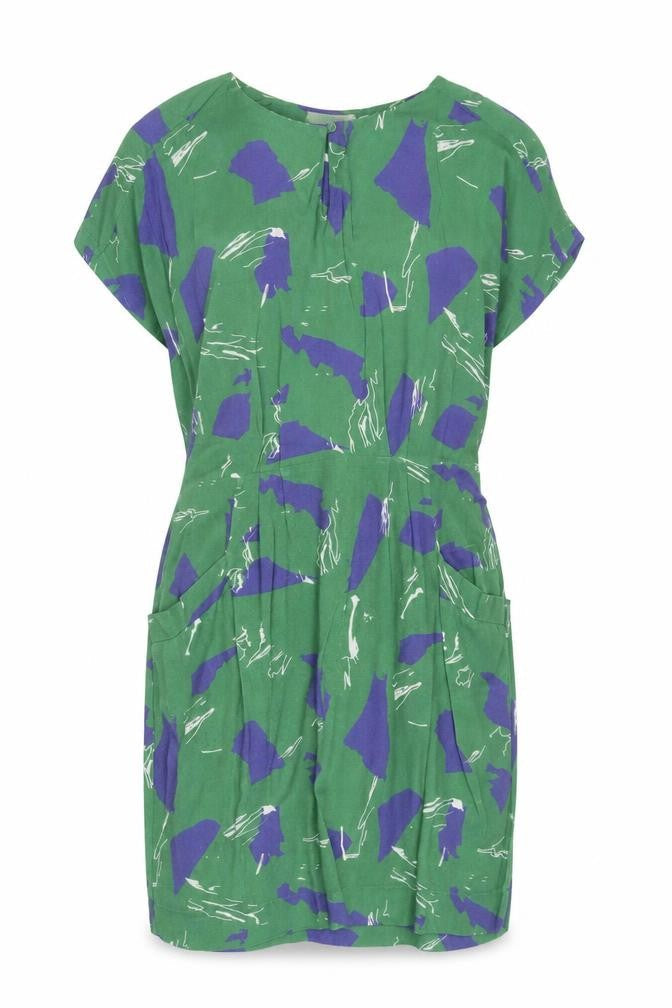 White Stuff Women's Green Short Sleeve Shift Dress