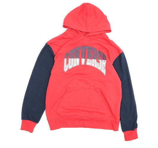Converse Men's Red XL Pullover Hoodie with Logo