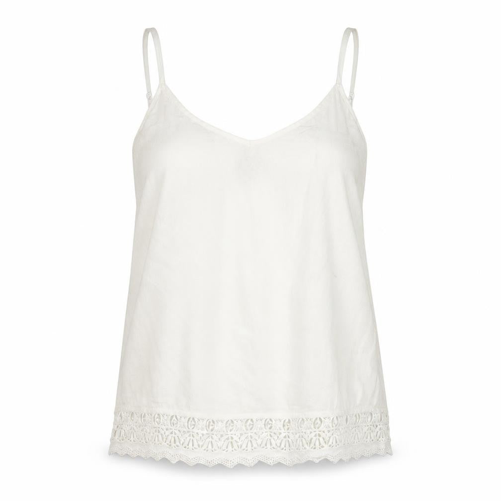 Womens UK Size 10 FatFace Ivory Viscose Tank