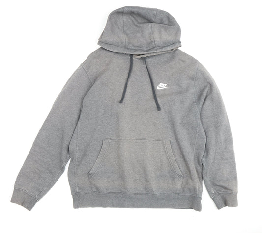 Nike Men's Grey Hoodie, Size L, Pullover Style