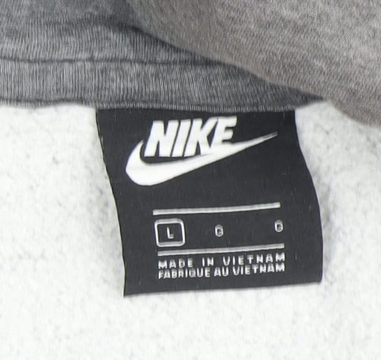 Nike Men's Grey Hoodie, Size L, Pullover Style