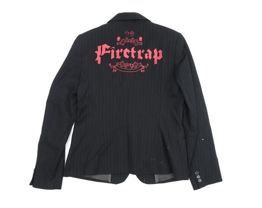 Firetrap Women's Black Wool Blazer L Formal Jacket