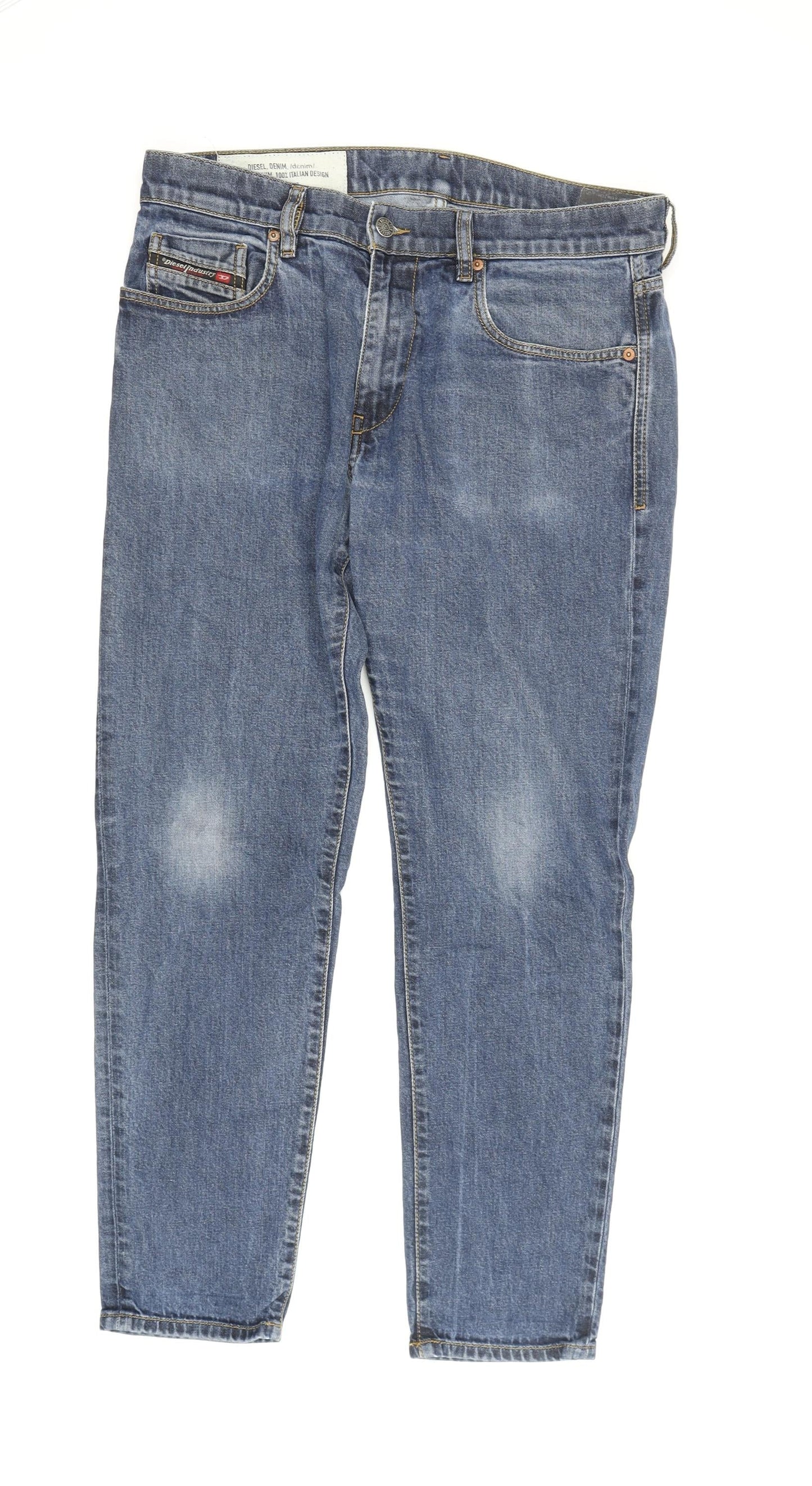 Diesel Men's Blue Straight-Leg Jeans Size 32