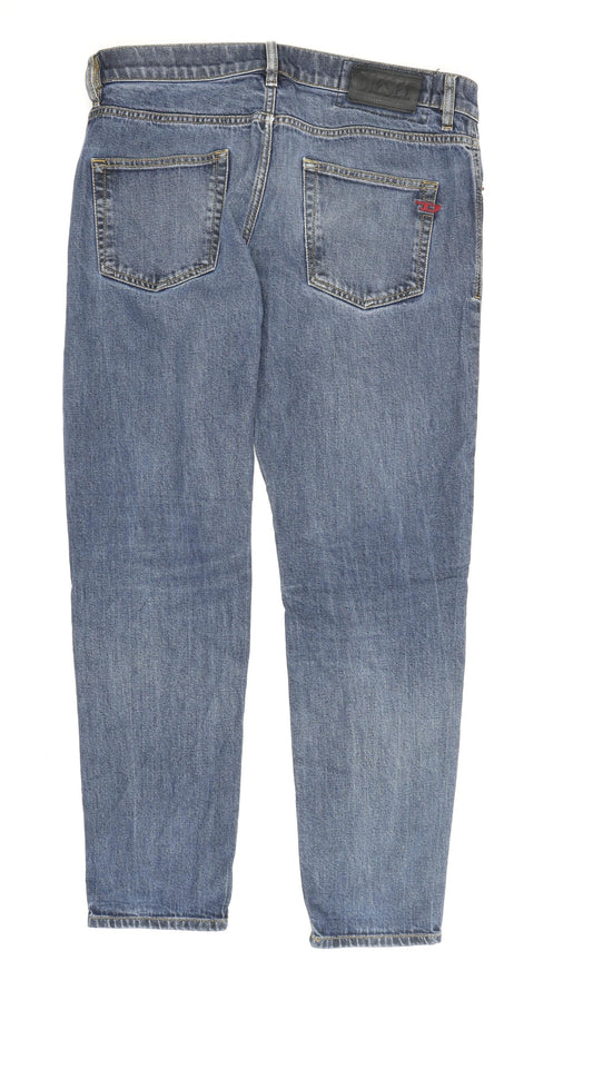 Diesel Men's Blue Straight-Leg Jeans Size 32