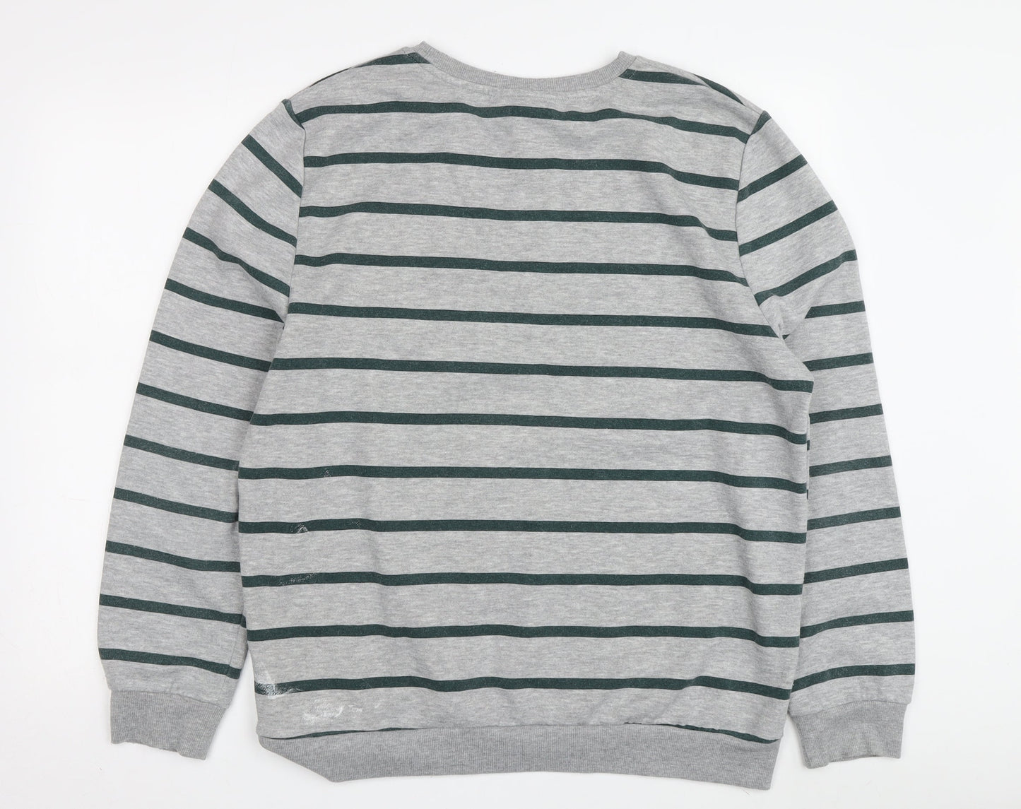 Harry Potter Unisex Grey L Striped Logo Sweatshirt