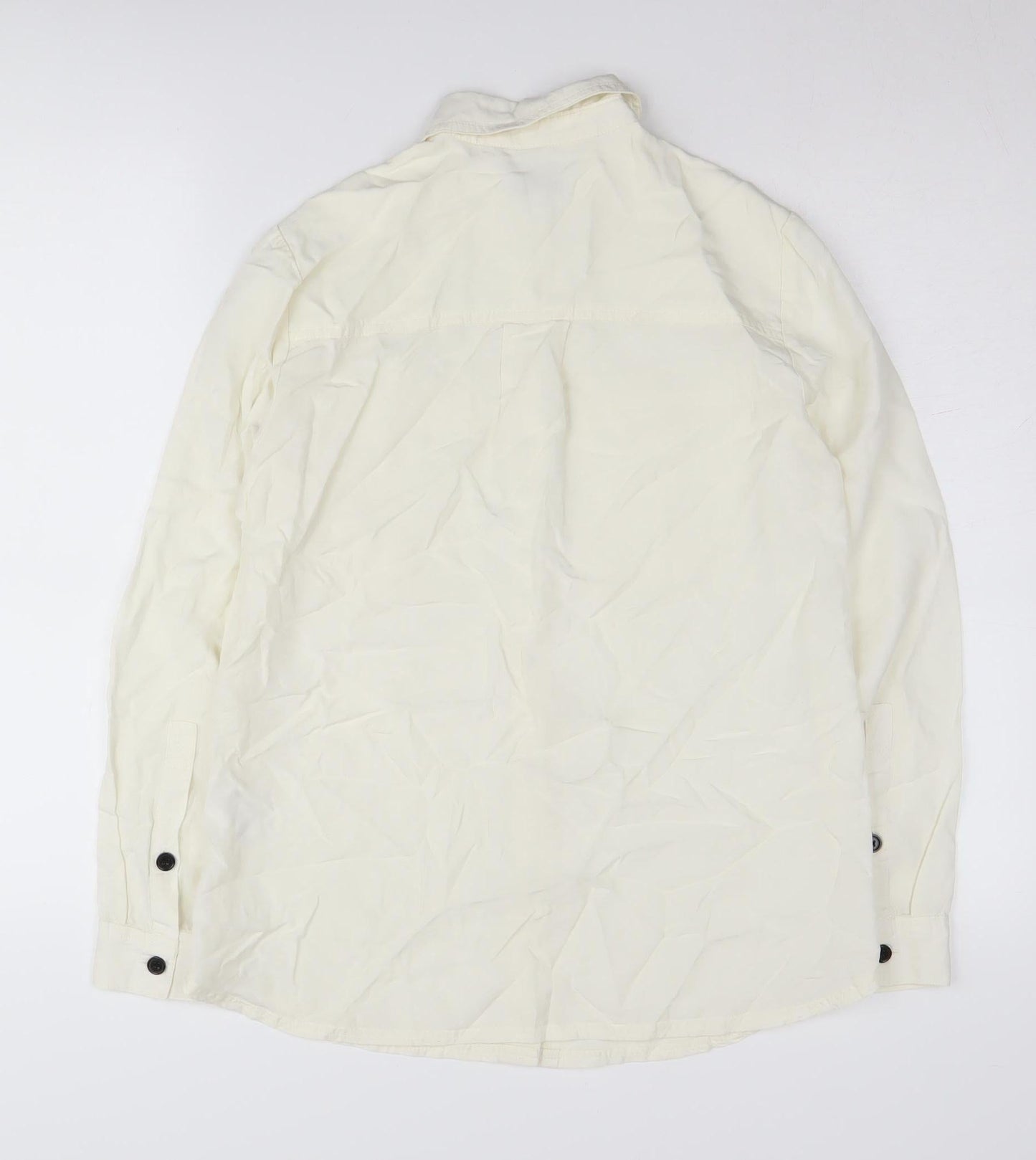 Warehouse Women's White Button-Up Shirt Size 8