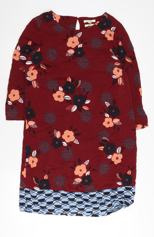 White Stuff Women's Floral Shift Dress, 3/4 Sleeve, Size 12