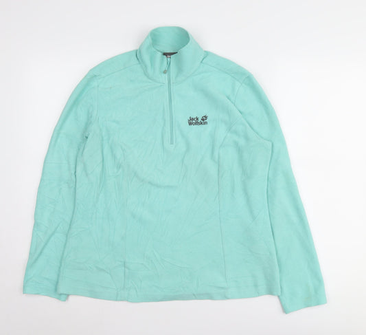 Jack Wolfskin Women's Green L Hoodie 1/2 Zip Fleece