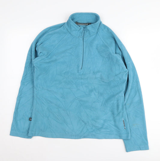Mountain Life Women's Blue Fleece Henley Sweatshirt Size 12