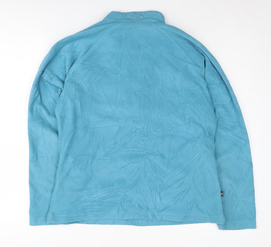 Mountain Life Women's Blue Fleece Henley Sweatshirt Size 12