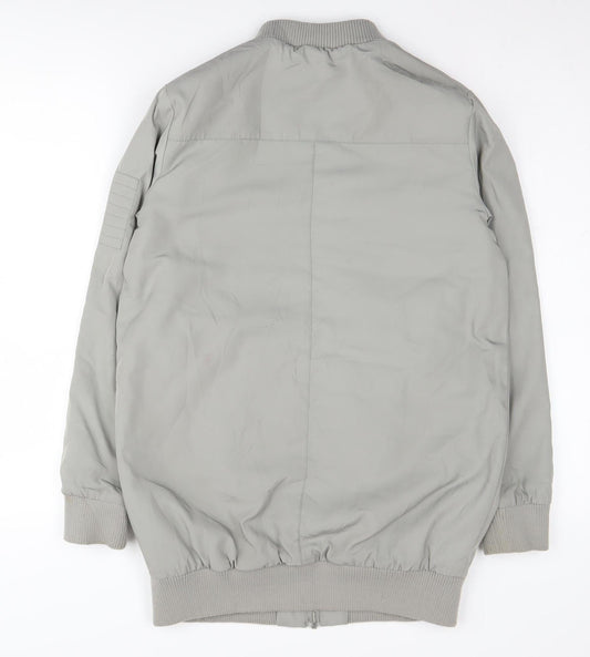 Miss Selfridge Grey Bomber Jacket for Women Size 6