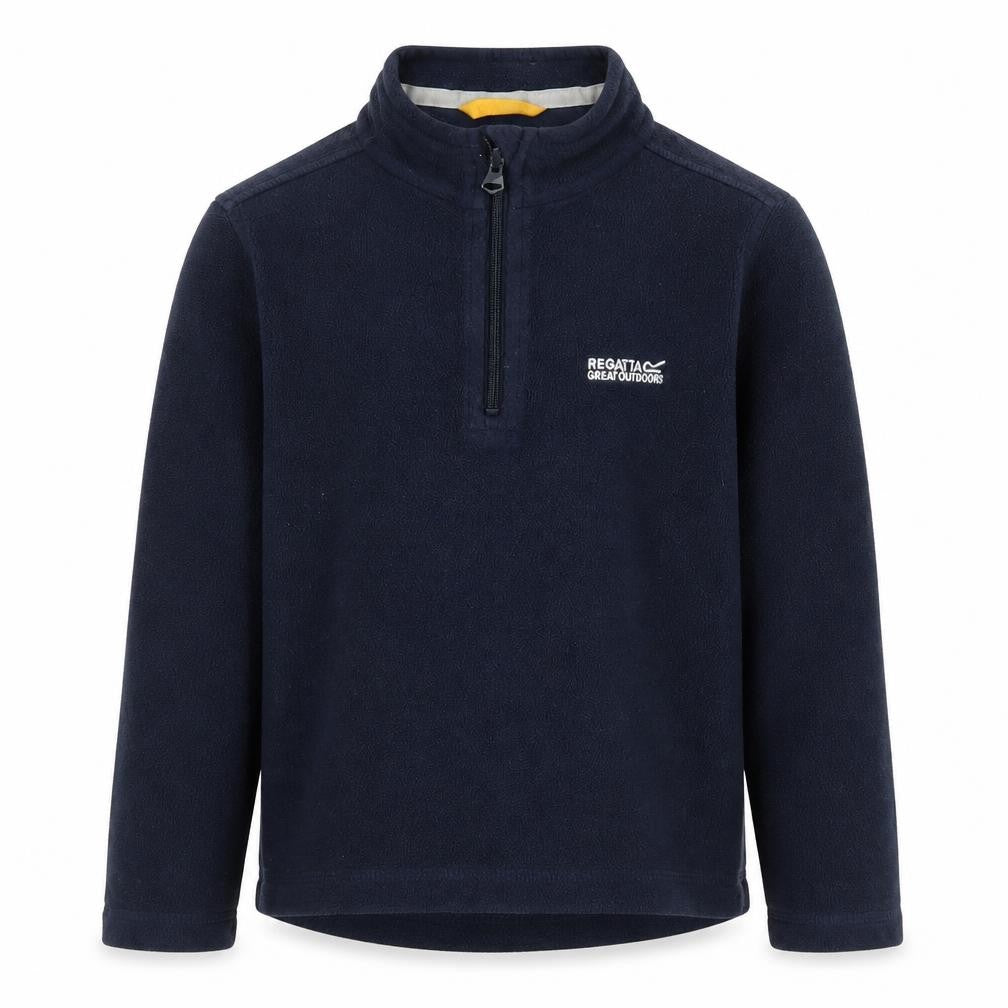 Front view of Regatta boys’ blue 1/4 zip fleece sweatshirt 8-9 years