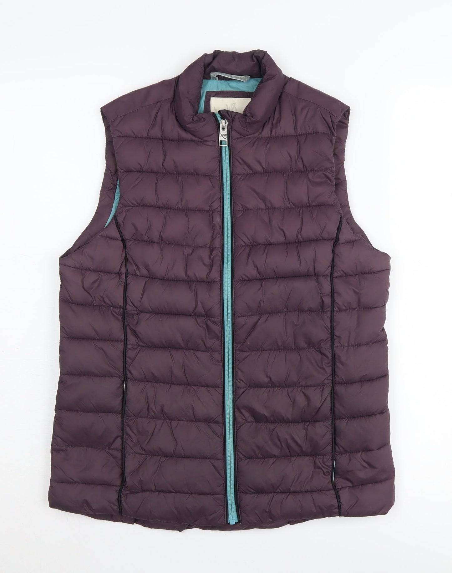 White Stuff Women's Purple Puffer Waistcoat Size 8 Casual
