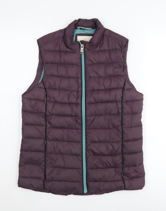 White Stuff Women's Purple Puffer Waistcoat Size 8 Casual
